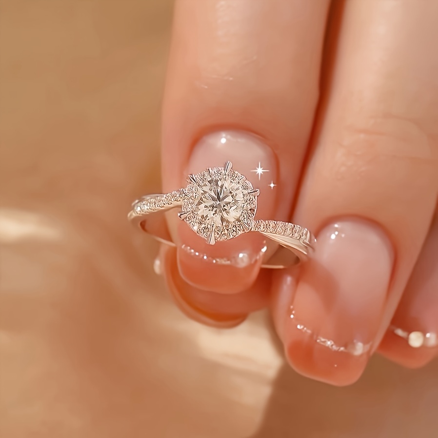 Women's CZ Engagement Ring for Weddings & Parties