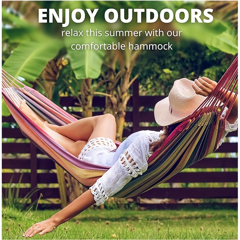 

A 90.5 X 31.5 Inch Outdoor Garden Camping Hammock Can Be Turned Over, The Canvas Hammock Is Portable And Can Be Stored With Stronger Gravity, Softer And Comfortable, And No Odor
