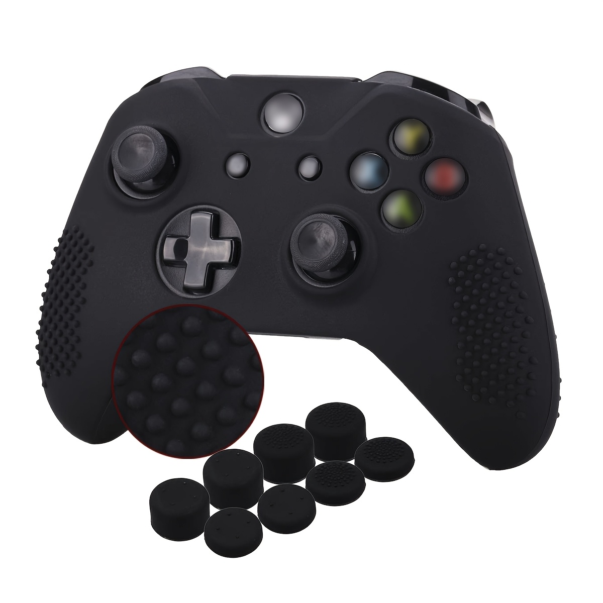 

1pc Silicone Soft Non-slip Cover For Controller With 8 Joystick Caps Set, Shockproof Sweatproof Scratch-resistant, Grip Gaming Accessory