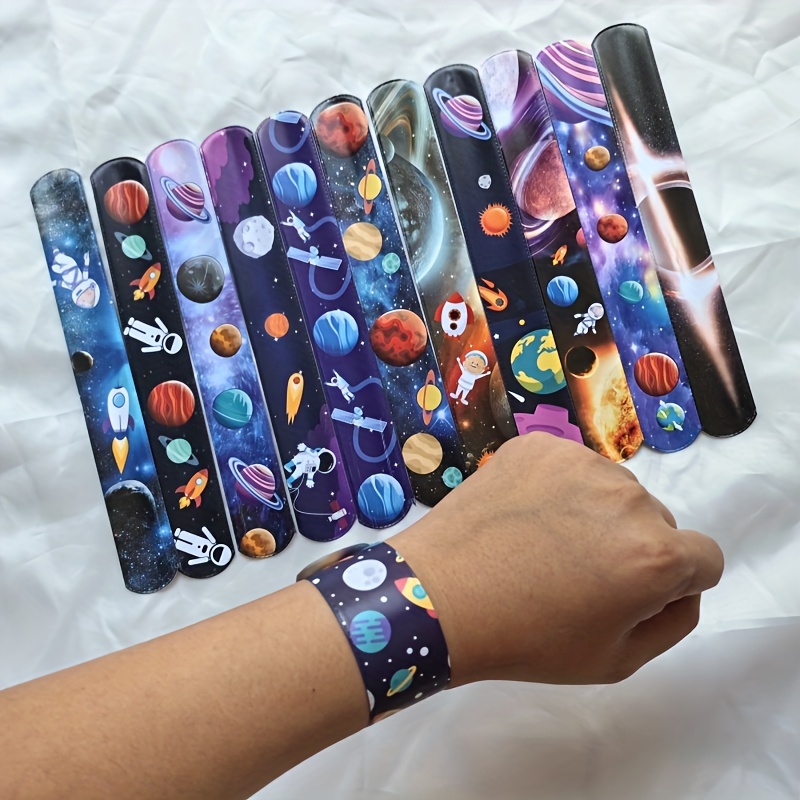 gift for her him 24pcs space slap bracelet star element bracelet birthday gift astronaut planet bracelet party supplies