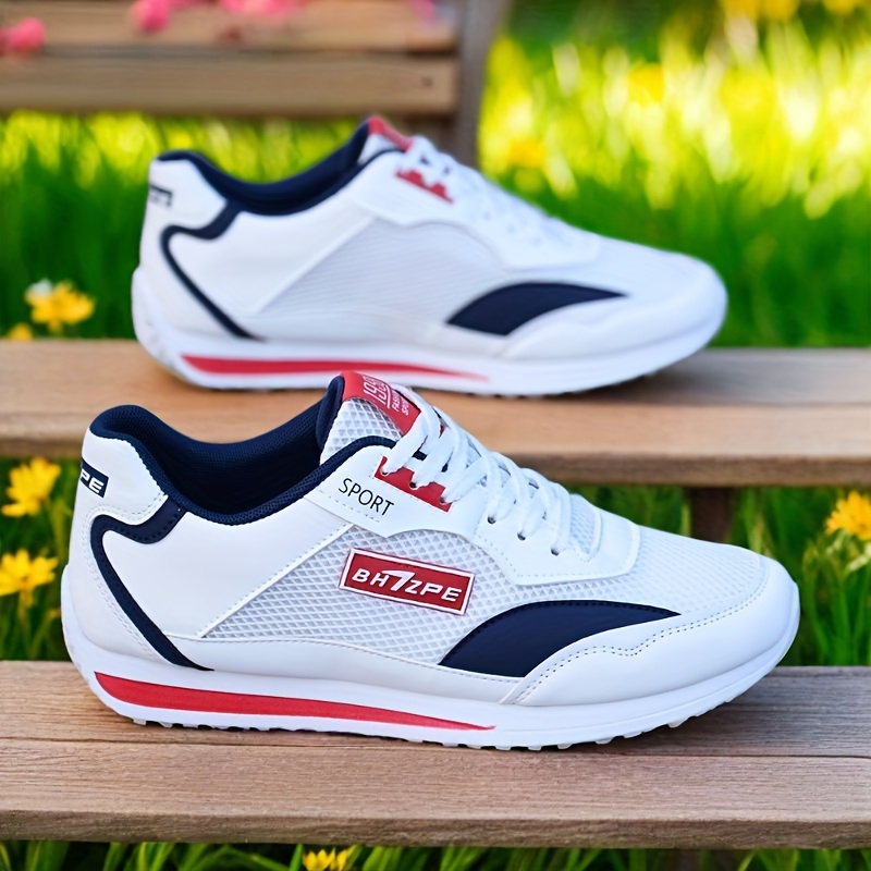 mens summer breathable     shoes mens casual white sneakers lightweight and comfortable mesh shoes mens fashionable outdoor sports running shoes