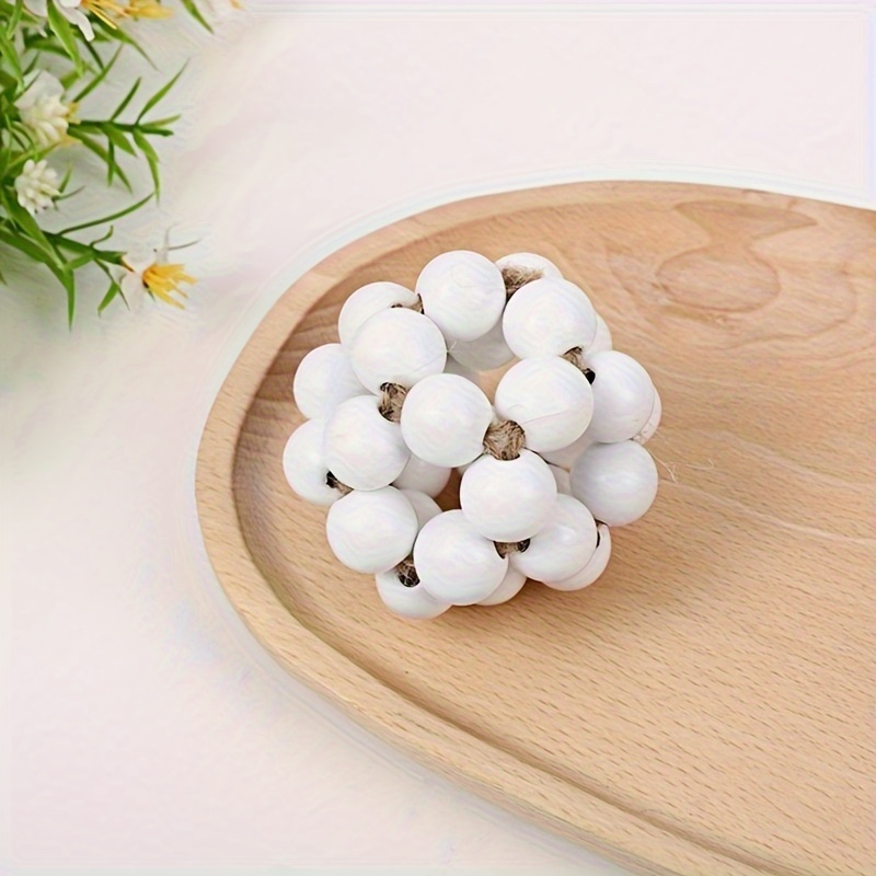 Image of Bohemian Wooden Bead Ornament - Versatile Farmhouse Desk Decor, Perfect For Any Occasion