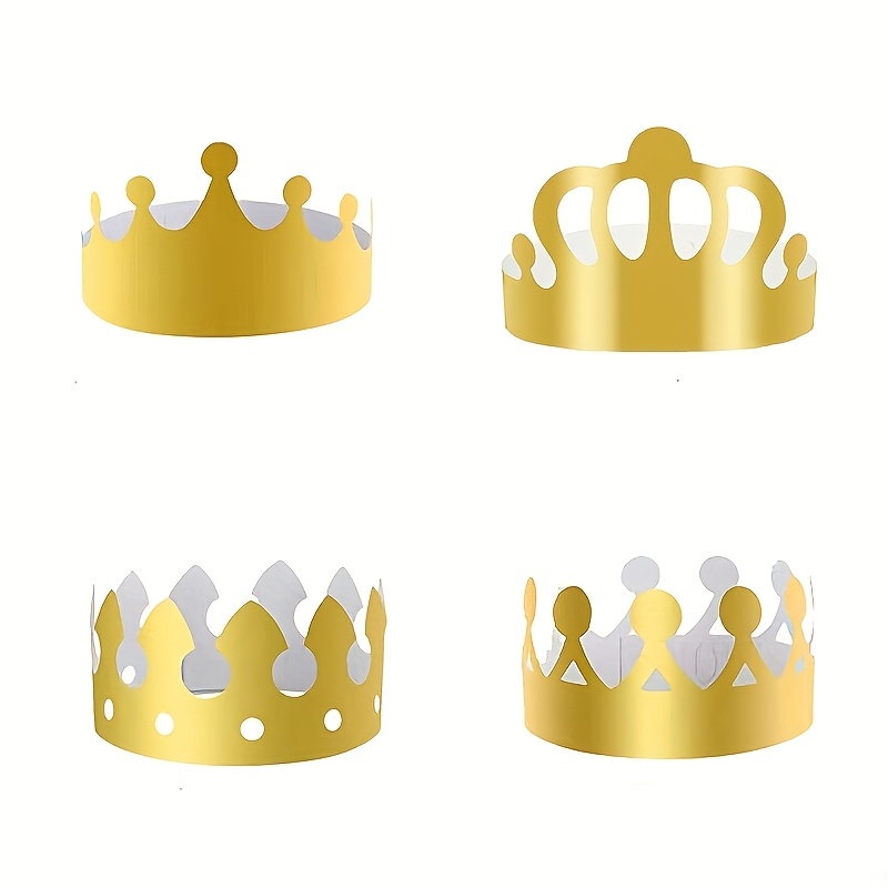 TEMU Lot de 20 accessoires de dorés pour fête d'anniversaire, motif couronne, chapeau d'anniversaire, décoration de fête, accessoires de photo
