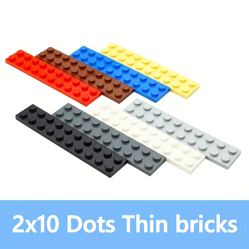 36pcs Thin Bricks Plate 2 x 10 Dots Building Blocks Toys for Kids