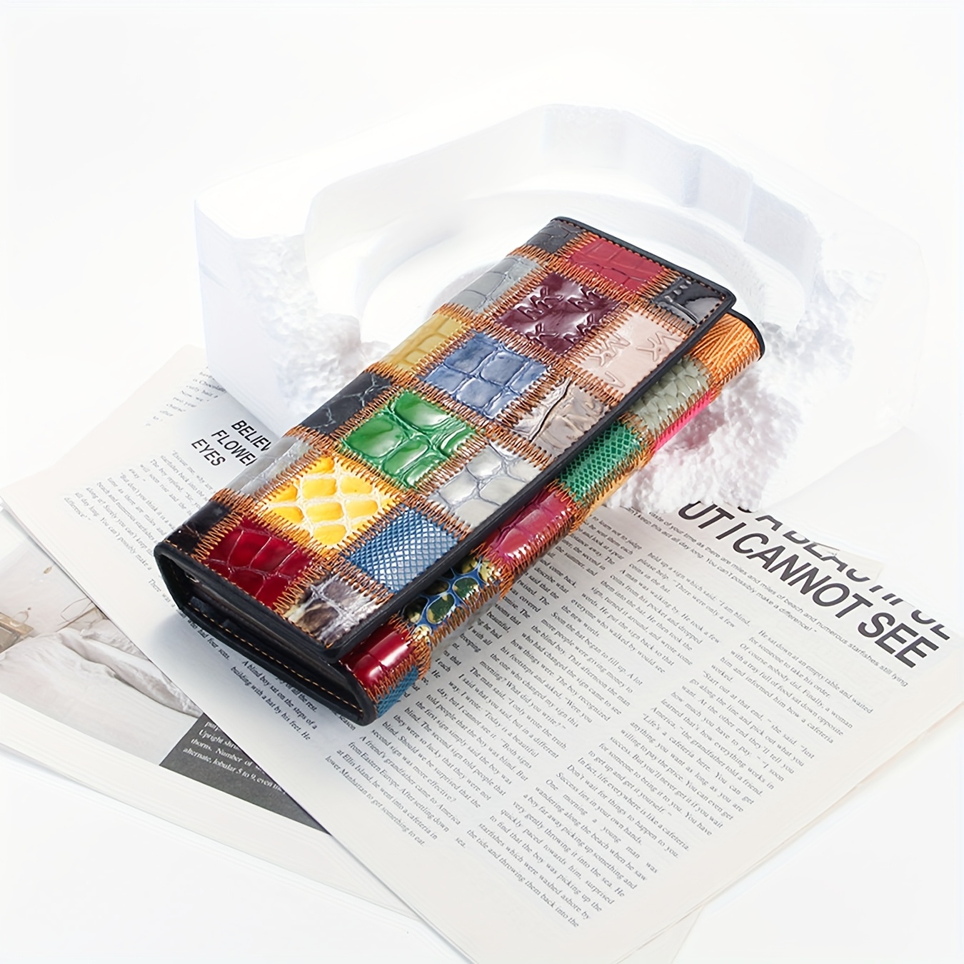 1pc vintage style womens clutch wallet genuine leather long Temu