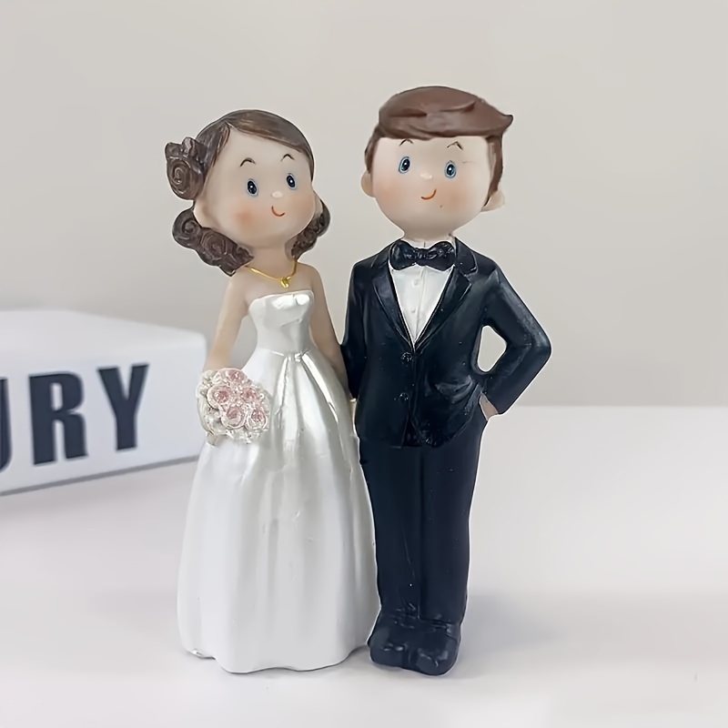 

Charming Resin Bride & Groom Cake Topper - Perfect For Weddings, Bridal Showers & Home Decor