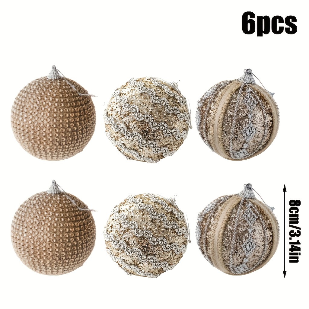 TEMU Set Of 6 Champagne Golden Ornaments For Christmas Trees, Perfect For Hanging And Decorating During The . Stylish And Elegant Additions For