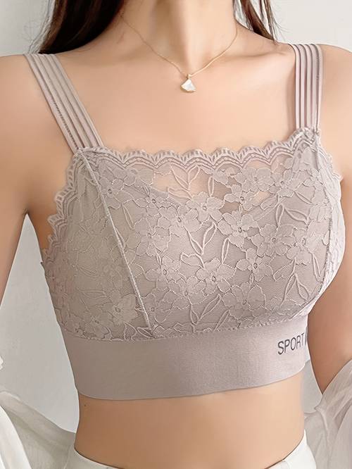 3pcs womens lace lace embellished sports bra comfortable and breathable fully covered yoga bra without underwire womens sports bra