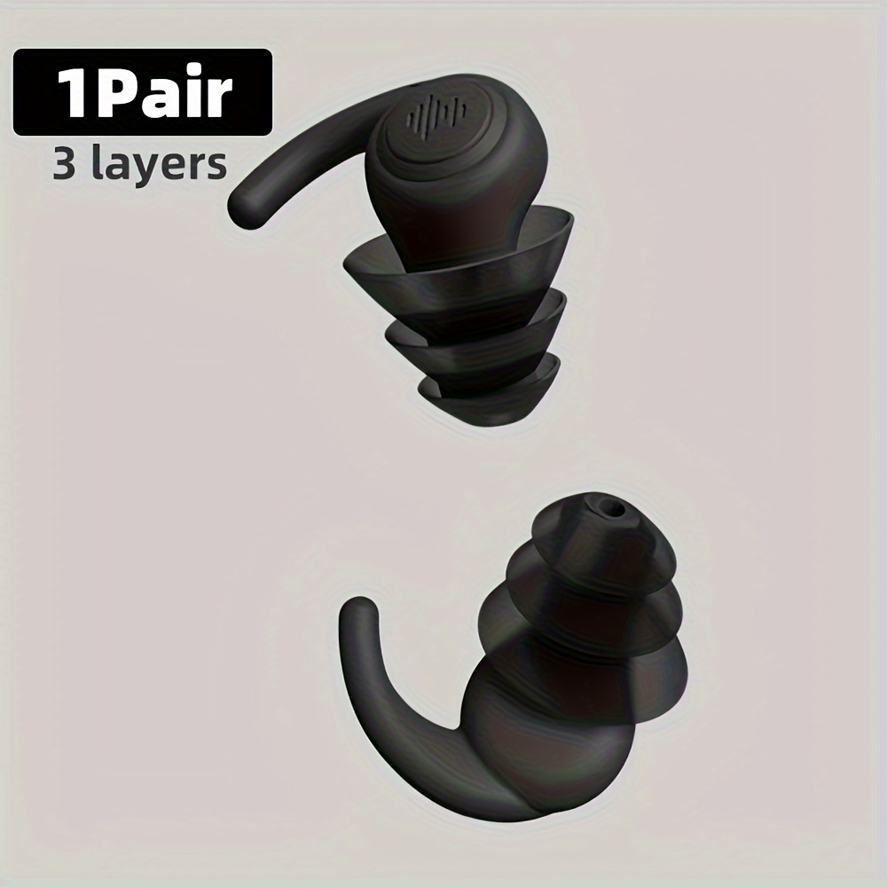 1 Pair Reusable Silicone Ear Plugs - Comfortable - Ideal For Swimming, Sleeping