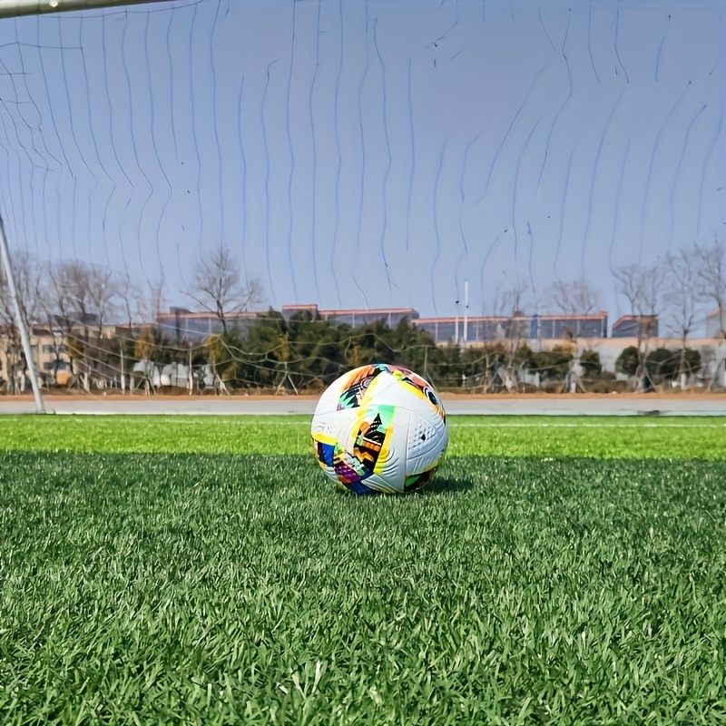 durable   soccer ball seamless     leather anti   wear resistant for adult training   white with colorful   details 6