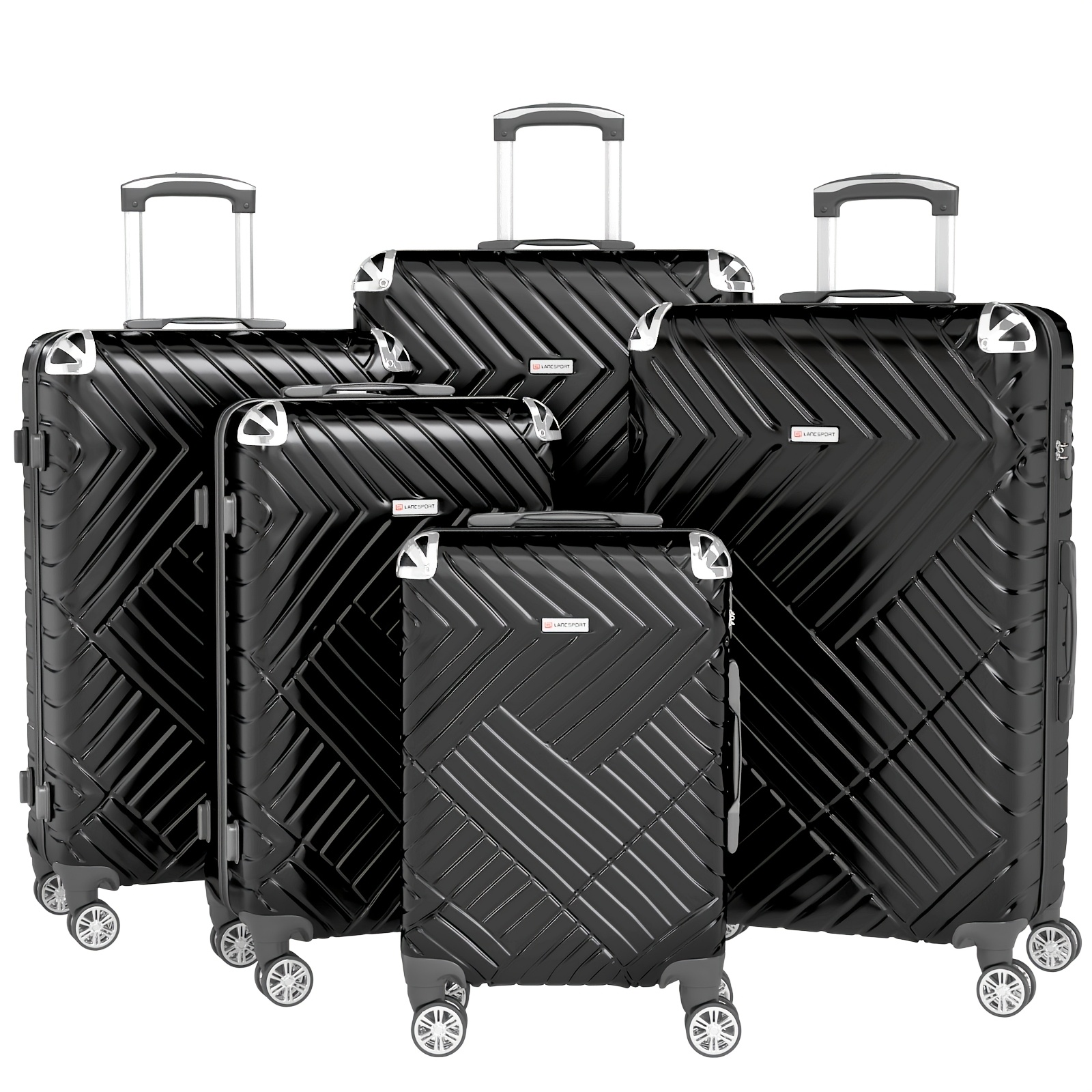 TEMU 5pcs Luggage Set For Vacation, Business Travel, Durable And Lightweight Rolling Luggage Set With Multiple Sizes , Telescopic Handle, Optional In