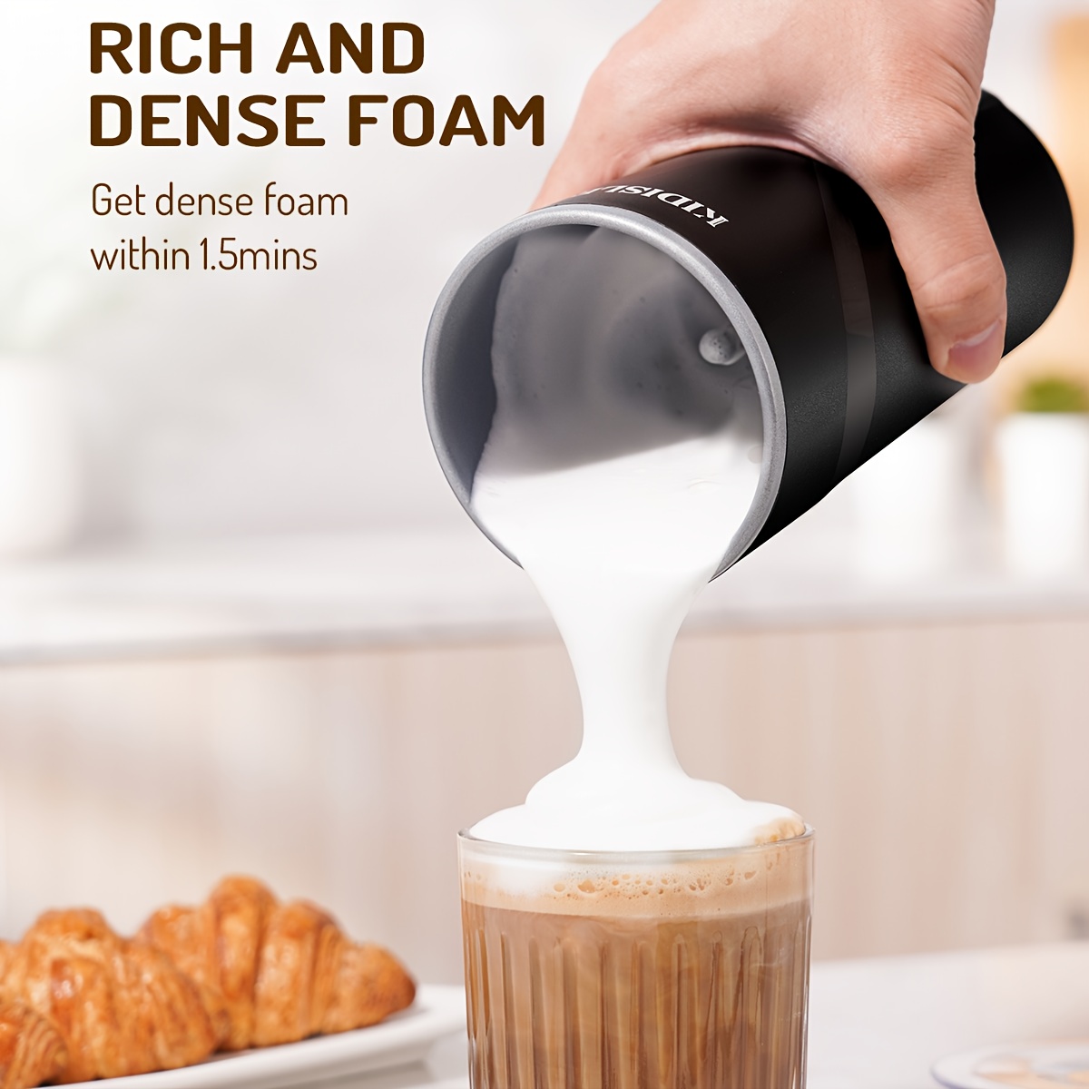 Electric Milk Frother And Steamer With Warm Function, 4in 1 Automatic Milk Warmer Heater, Hot And Maker For Cappuccino, Hot Chocolate, 300ml/10oz.