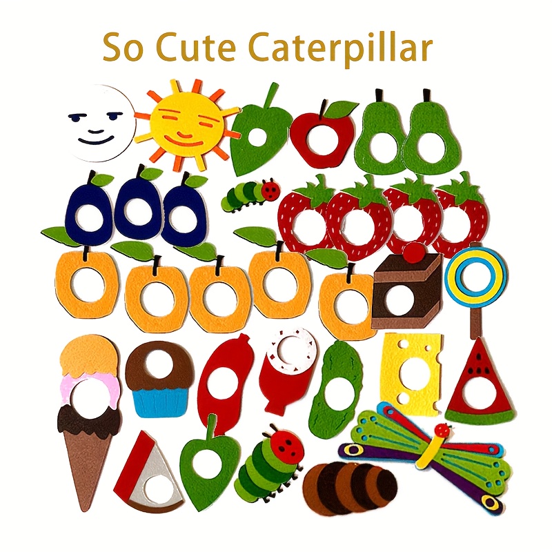 

Charming For Caterpillar Storytelling Kit With Colorful Felt Puppets - Interactive Teaching Tool For Performances & Presentations (backboard Not Included)