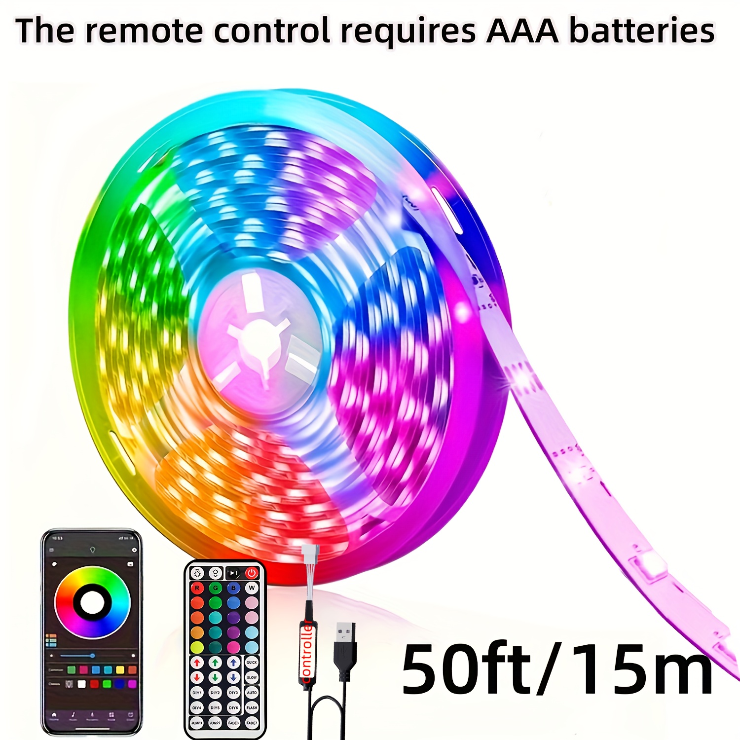 LED Strip Lights for Bedroom Decor, Remote & APP Control