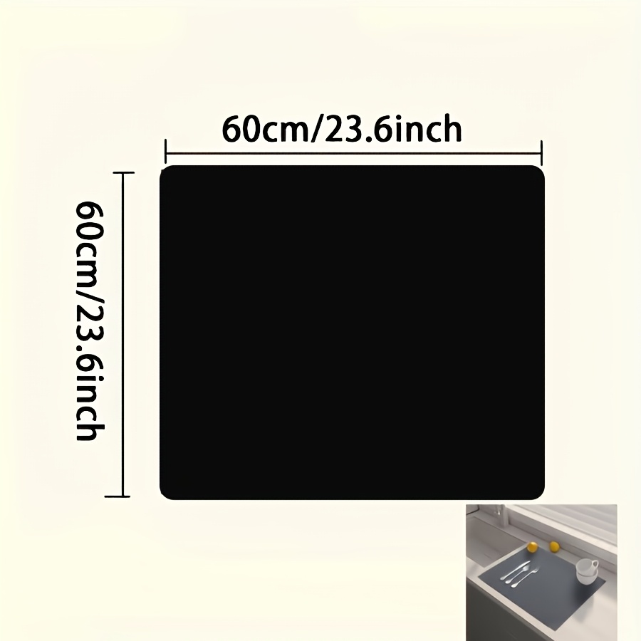 1pc, 2.5mm Thickness, Dish Drying Mat Coffee Mat, Super Absorbent Drying Mat, Rubber Back Absorbent Bowl Mat To Hide Stains, Suitable For Kitchen Countertop Coffee Machine