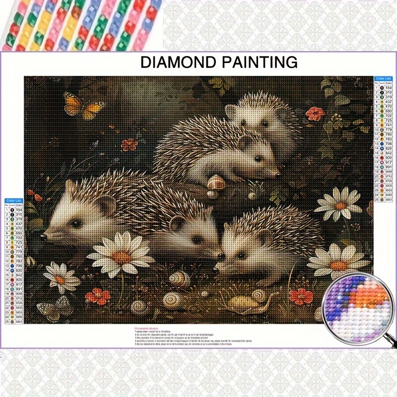 

Large 15.8x19.7" Hedgehog Diamond Painting Kit - Round Rhinestone, Diy Mosaic Wall Art For Beginners, Decor, Ideal Day, Christmas, New Year Gift (frame Not Included)