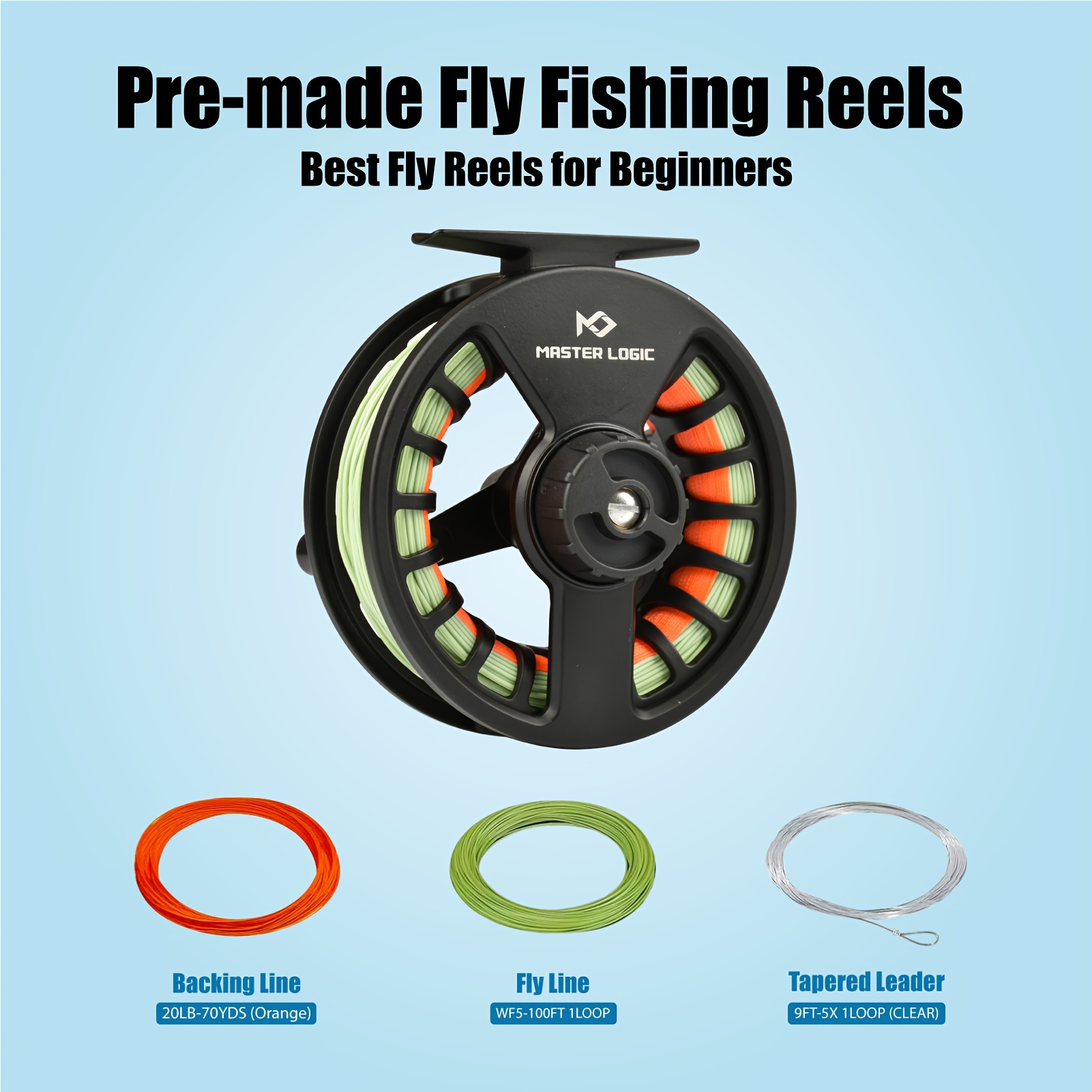 1pc Fly Fishing Reel 5/6wt, Quick Push Button Switch, Durable Pre-Loaded  Fly Reel with Line Set, Trout Fly Colors Backi
