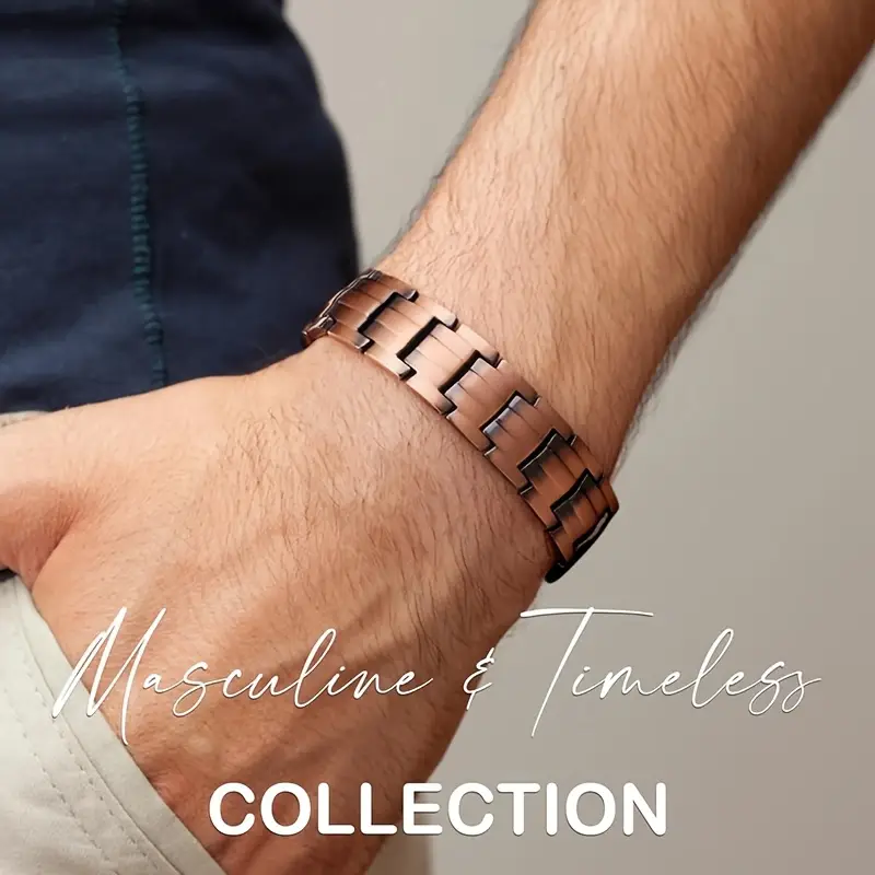 men's magnetic bracelet double row strong magnets adjustable