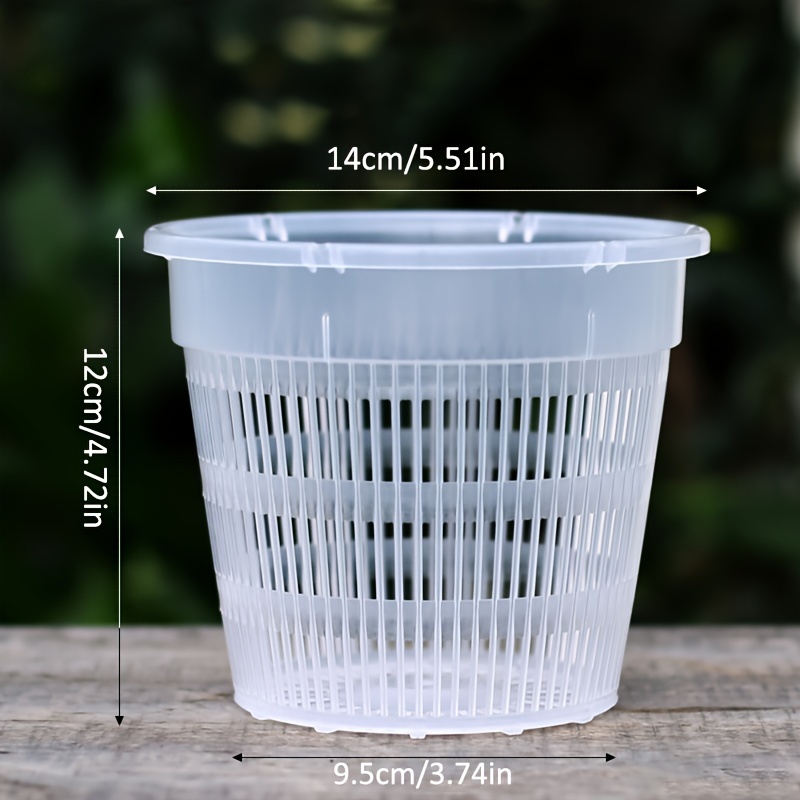 6pcs Clear Orchid Pots With Drainage Holes - Durable Plastic, Indoor & Outdoor Use