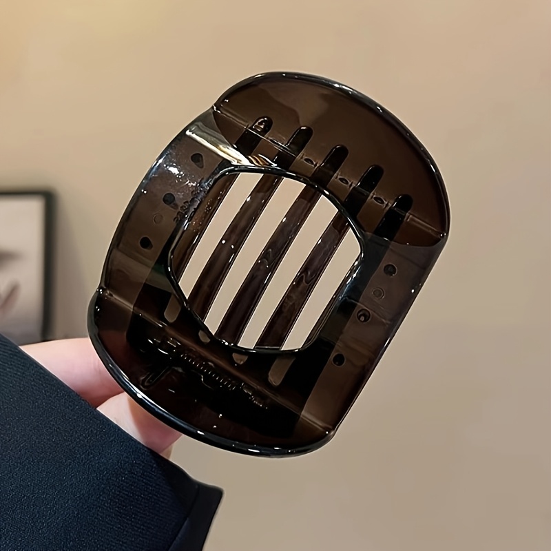 1pc Retro Handcrafted Flat Oval Acrylic Hair Clip with Curved Arc Design, Suitable for Daily Wear and Hairstyling