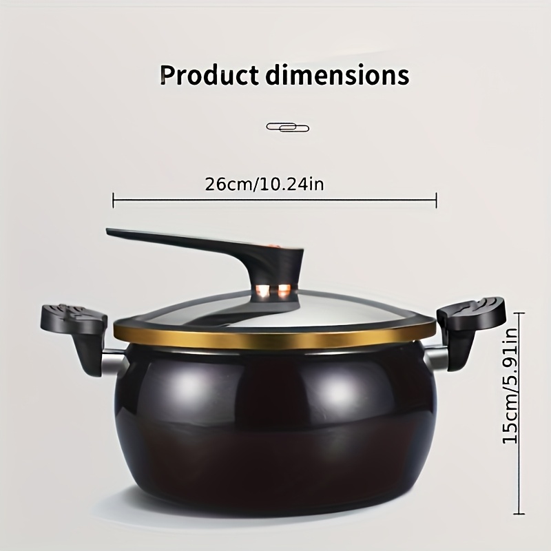 TEMU 1. 85 Gallon Enamel Stew Pot With Lid - Large Capacity, 10. 24" , Dual- For , Perfect For Soup And Stew Cooking, Compatible With Induction And