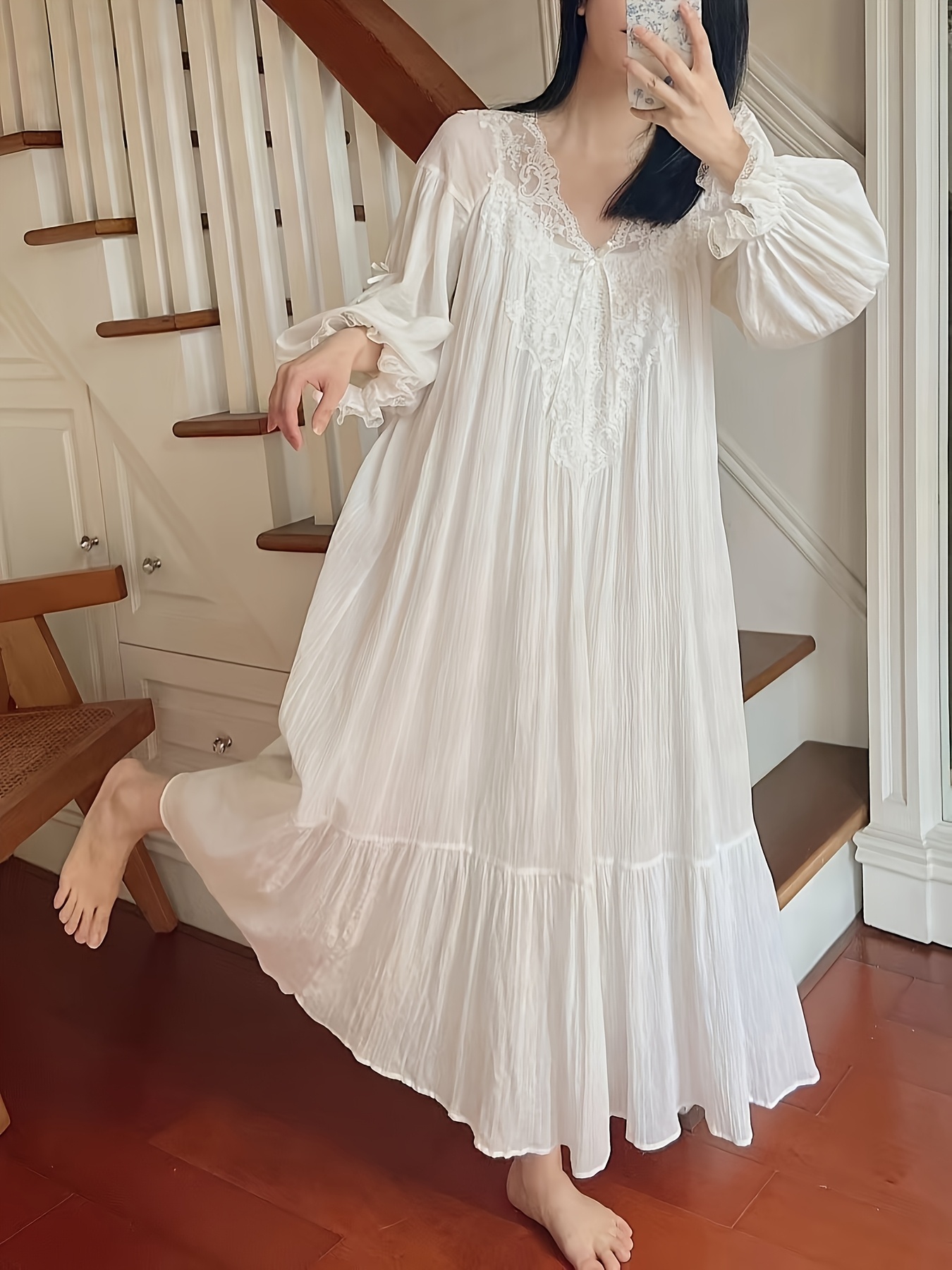 2025 Women's Spring/Summer Lace Trim * * * Sleep Dress and Loungewear Dress