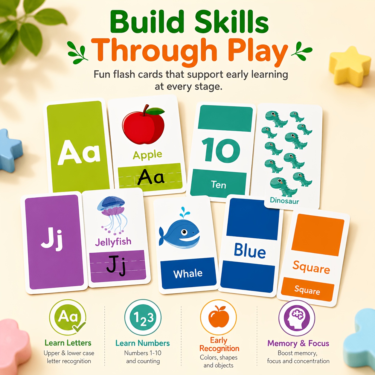 58pcs Children Learning Cards for Cognitive Development