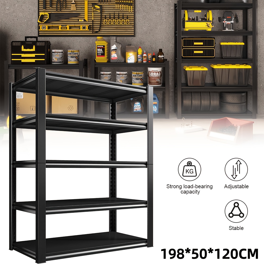 TEMU 4/5-tier Heavy Duty Shelving Unit Suitable For Warehouse, Workshop, Office - Boltless Standing Shelf With 3000 Capacity Per Level, Multi-tier
