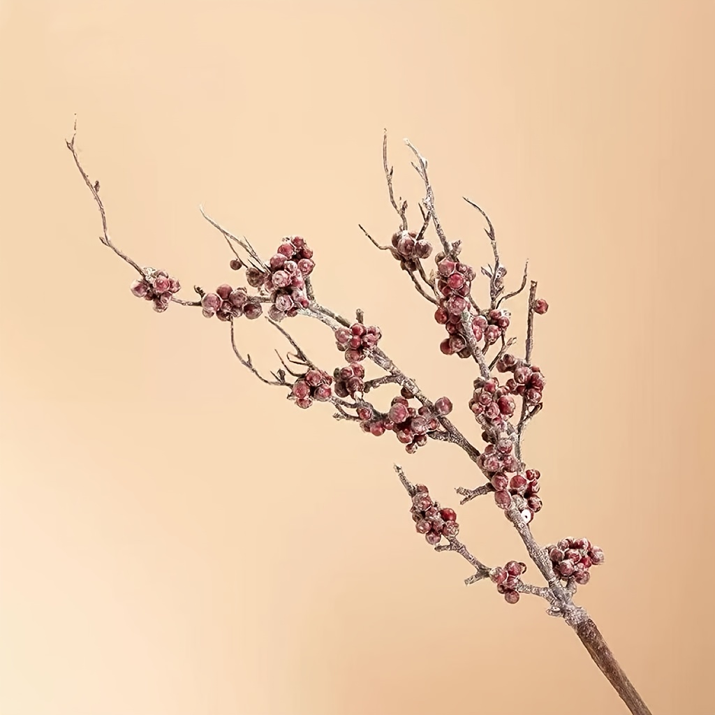1pc Artificial Flower, Simulated Dried Holly, For Home Decor, Outdoor Decoration