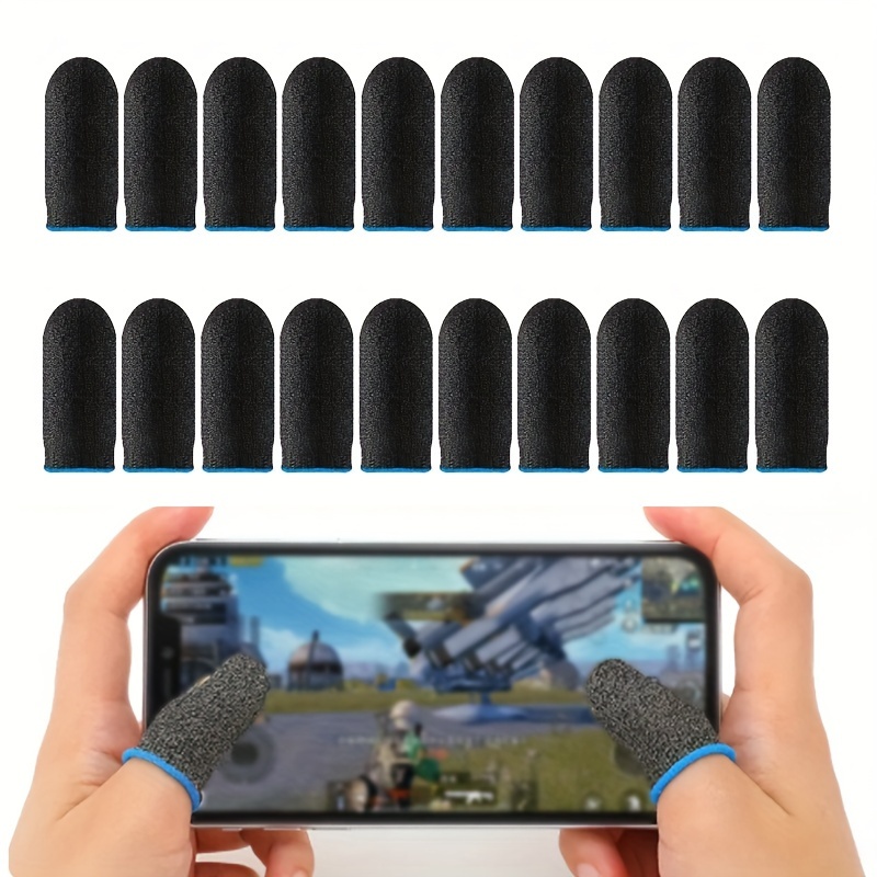 

20 Pack Carbon Fiber Gaming Finger Sleeves - Anti-sweat Non-slip Mobile Game Controllers For Screen