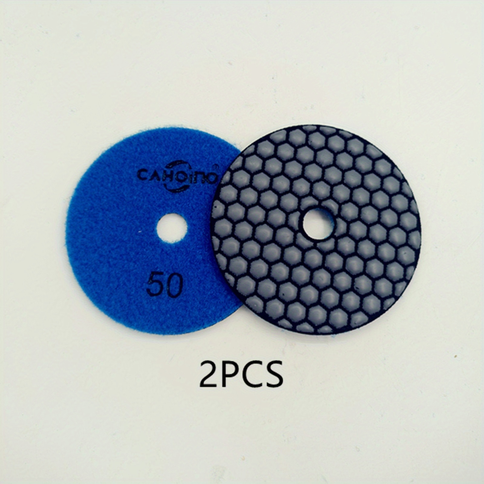 Set Of 2, 4-inch Hexagonal Diamond Polishing Pads For Dry Grinding, Suitable For Countertops, Marble, Granite, Concrete, Stone, And Quartz