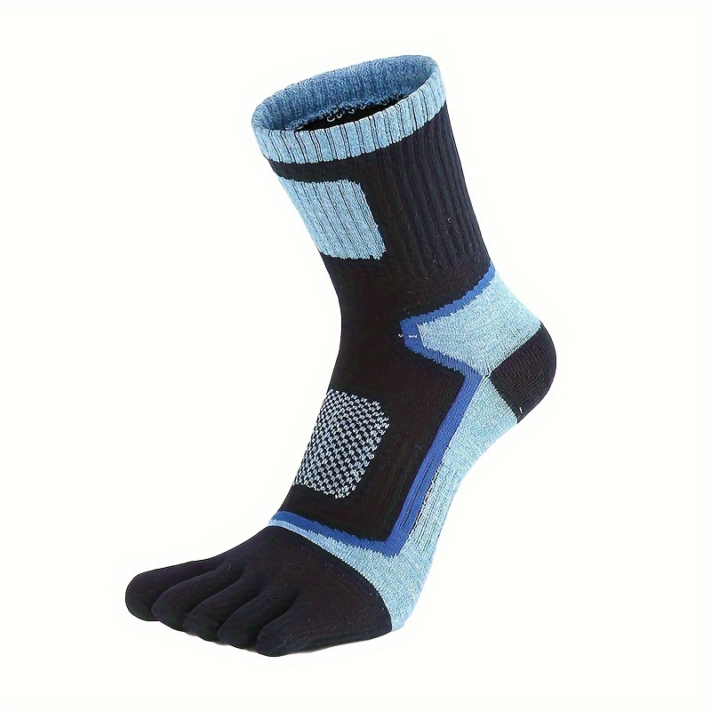 

Men's Cotton Athletic Socks For Fall/winter - Breathable, Sweat Absorbent Five-toe Design For Hiking, Running & Cycling, Fits 7-11