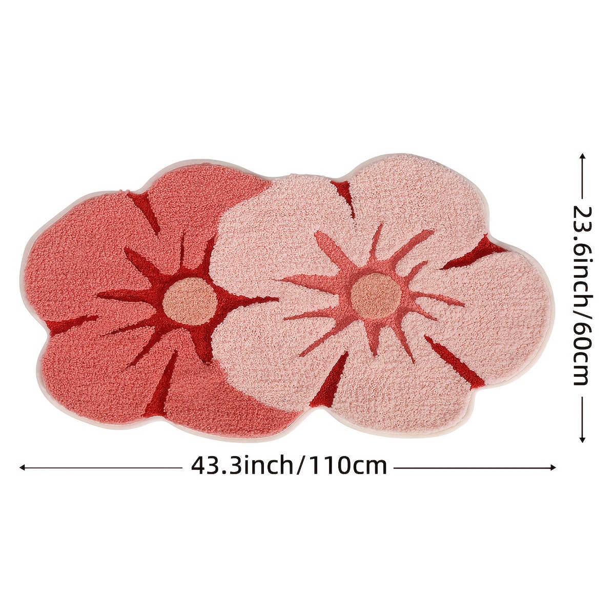 Image of 1pc Floral Bathroom Rug Mat, Absorbent Premium Bath Rug, Non-slip Comfortable Bath Mat For Bathroom Floor, Sink, Bathtub, Shower Room, Spring Decor, Christmas Decoration Christmas Gift