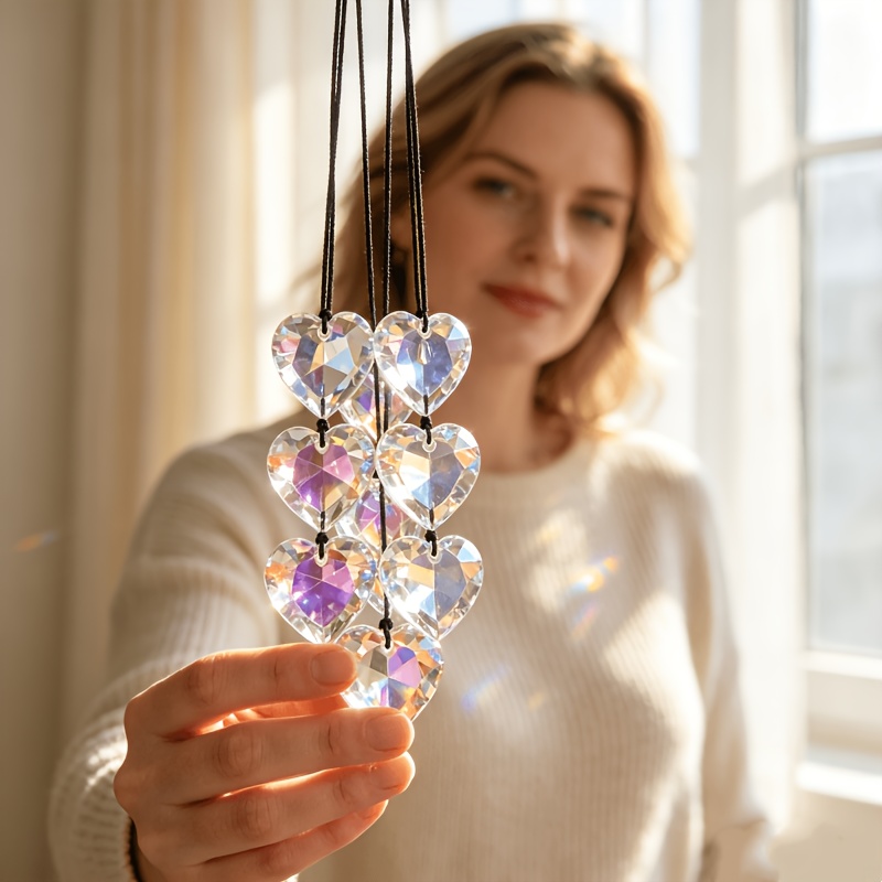 AB Iridescent Heart Crystal Pendant Necklace