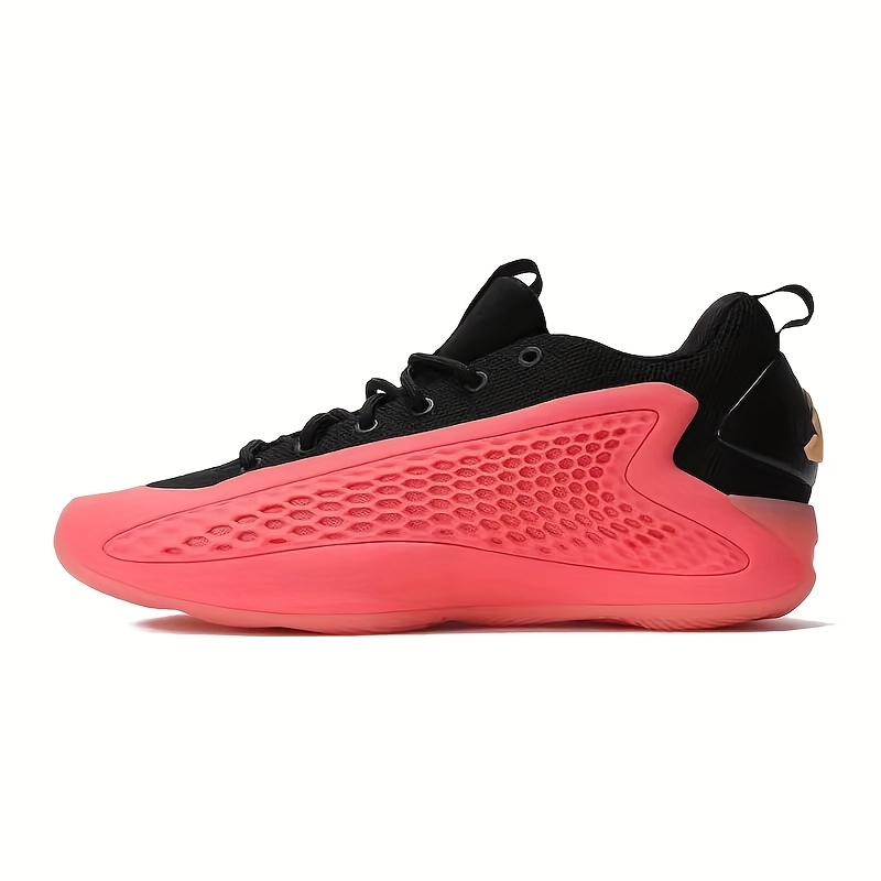 Zapatillas de baloncesto de hombre AE Low Edwardz con diseño rosa y  negro, parte de malla transpirable