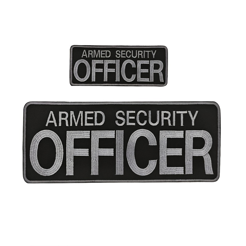 TEMU Set Of 2 Embroidered Patches For Security , Made From Durable Fabric With Backing. Suitable For Uniforms, Vests, Jackets, Backpacks, And Hats.