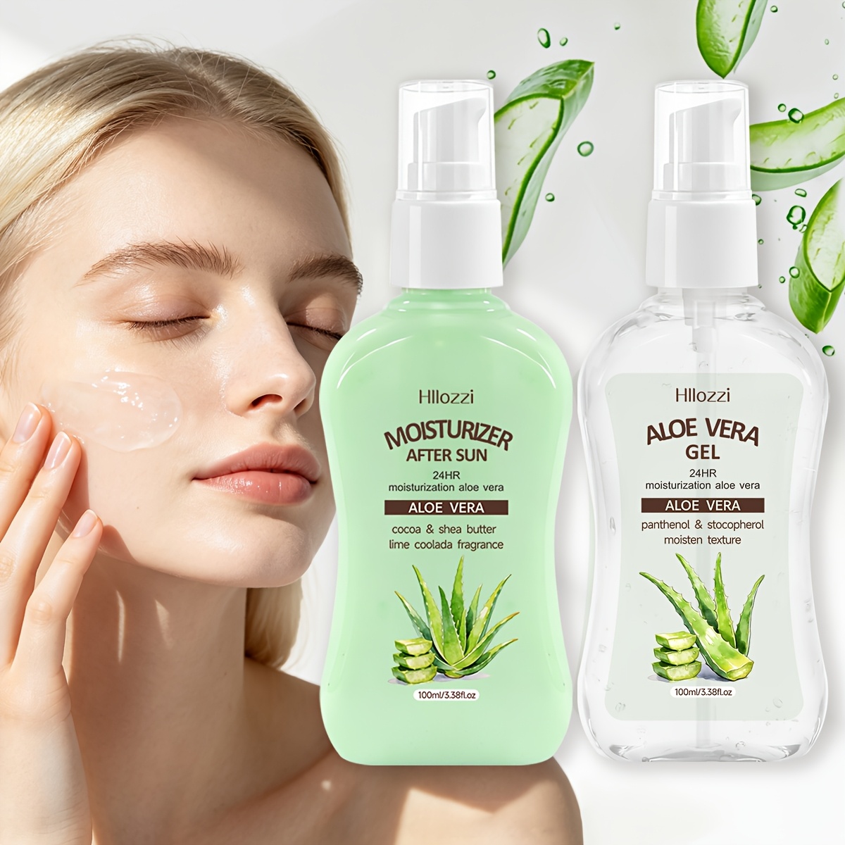 aloe vera gel and   moisturizing cream 3 38 fl oz face moisturizer with aloe extract vitamin e   120h hydration for normal dry skin lightweight fast absorbing moisturizing skincare