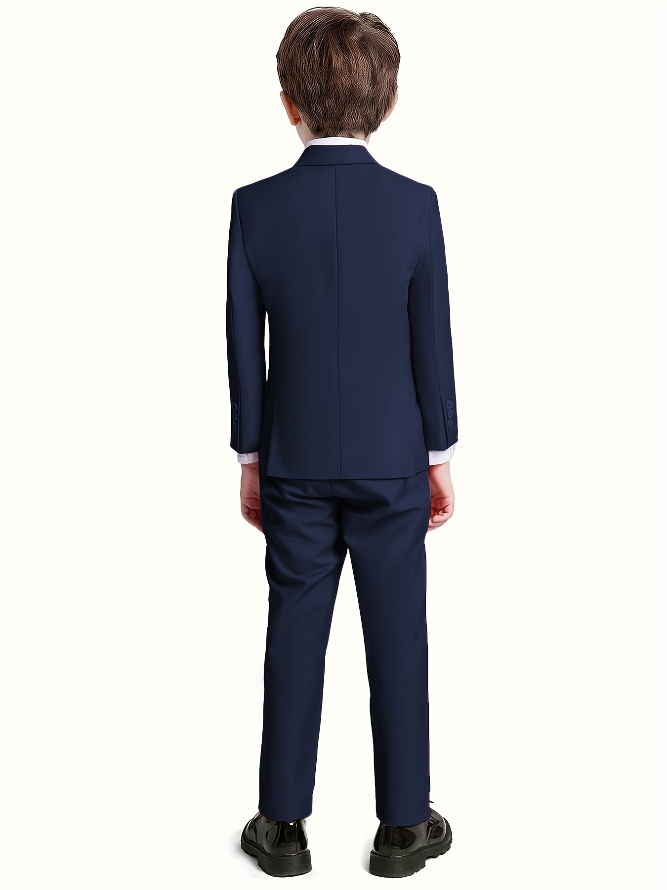 男童西装5件套派对宴会毕业假日休闲度假学校生日婚礼礼物青少年正式礼服燕尾服儿童秋季服装圣诞用品夹克西装外套马甲裤衬衫- Temu, image size:800x1067