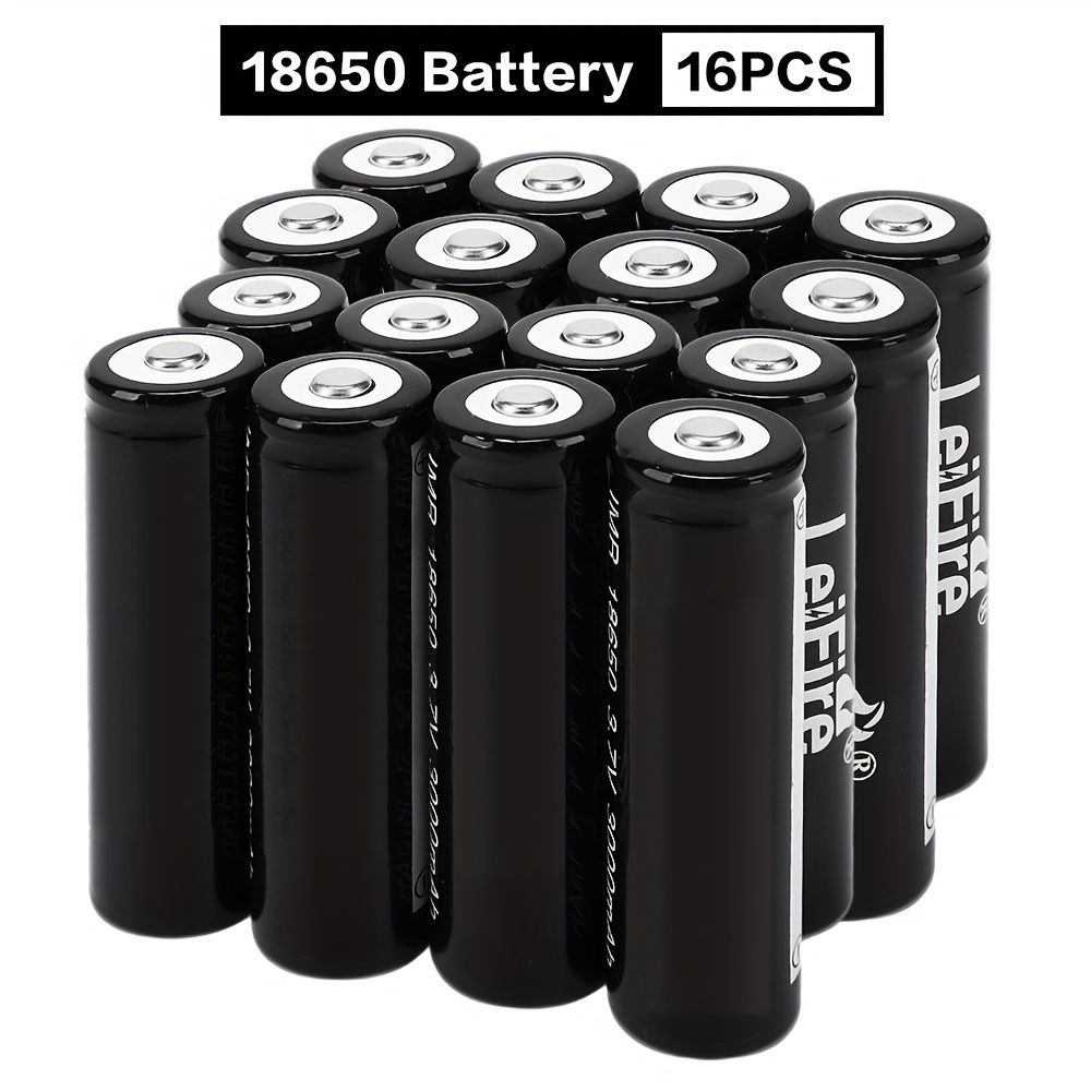 

16 Pcs 3000 Mah Battery Original 18650 Battery Rechargeable Battery 18650 Lithium Battery Adaptation 3.7v Suitable For Flashlight Battery Electric Fan Radio