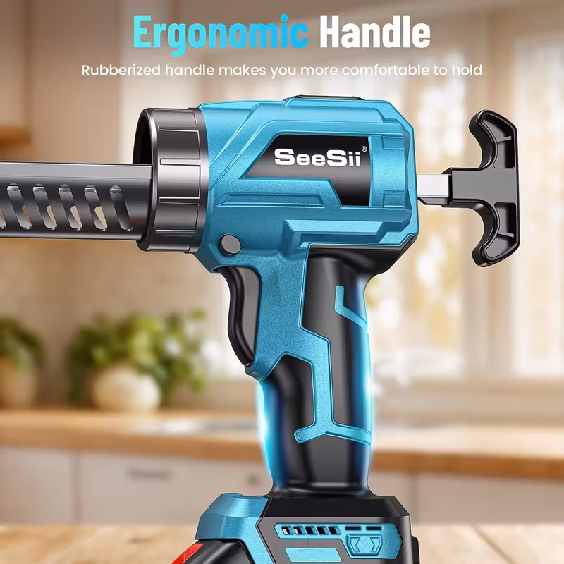 cordless caulking gun battery powered caulk gun 10oz 300ml 4 adjustable speed electric caulk gun with 2 0ah li battery charger led light lightweight caulking gun for bathroom balcony doors filling sealing caulking gun battery powered battery operated caulking gun caulking gun with light caulking gun holder home tool bathroom sealing ergonomic grip motor smooth operation powerful caulk gun air compressor for Product details 3