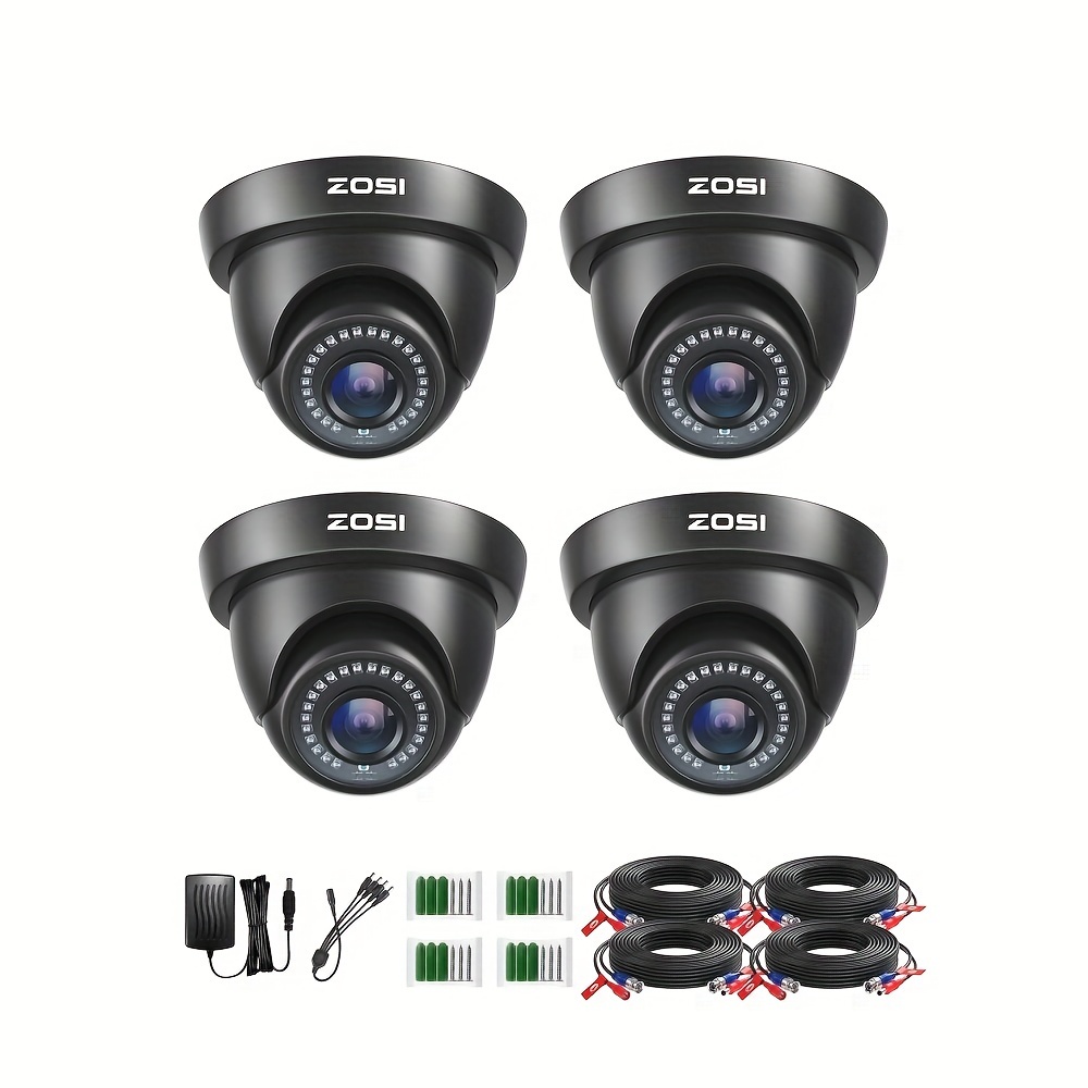 

Zosi Home 4pk 1080p Tvi Security Cameras Outdoor Indoor Cctv Dome 80ft Night Vision