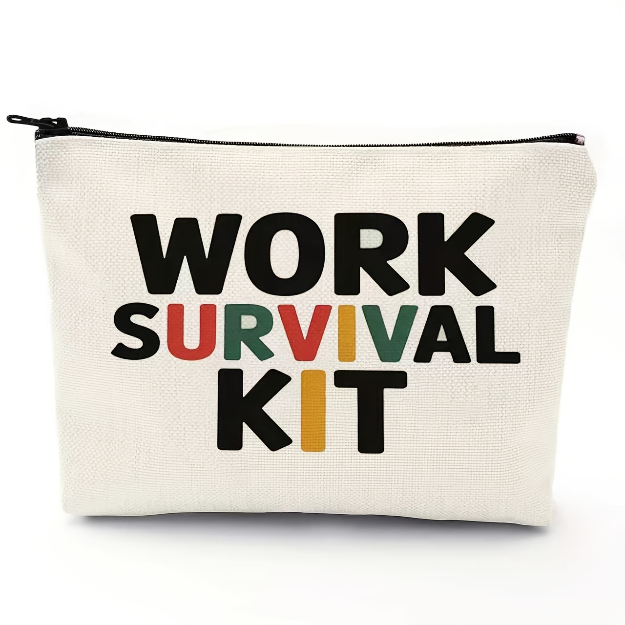 TEMU 1pc, Work Survival Makeup Kit - Lightweight And Portable Toiletry Storage Bag, Prominently Printed With The Words 