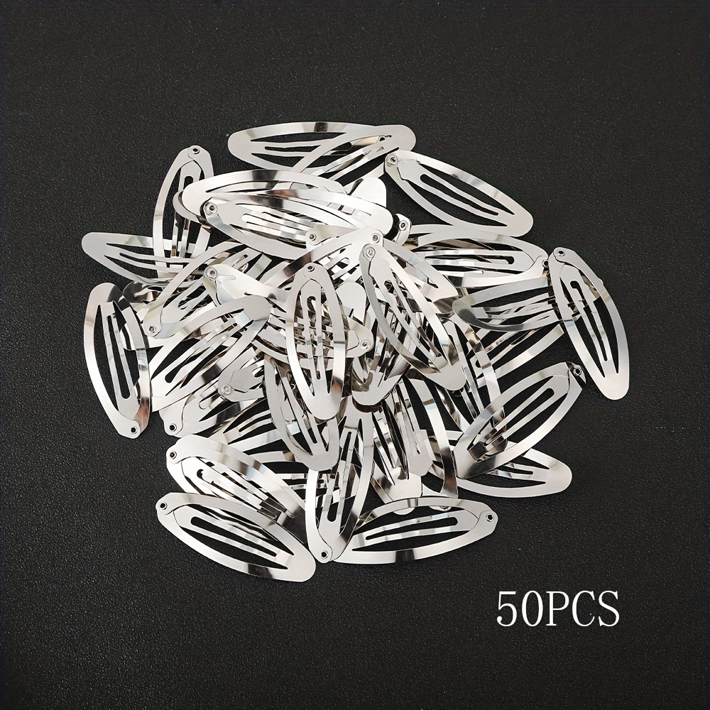 Image of Set Of Metal Hair Clips, Minimalist Oval , Solid Silver Color, Fashionable Retro Hair Accessories For Women, Chic Bb Hairpin Set For Bangs And Edges