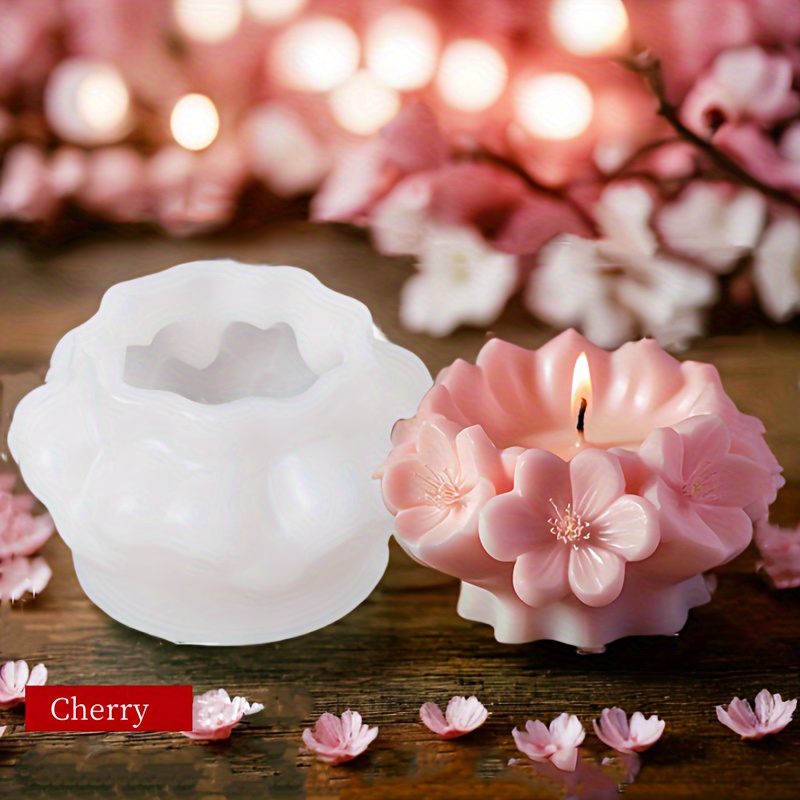 

Cherry Blossom 3d Silicone Candle Mold - Perfect For Diy Home Decor, Mother's Day & Wedding Gifts
