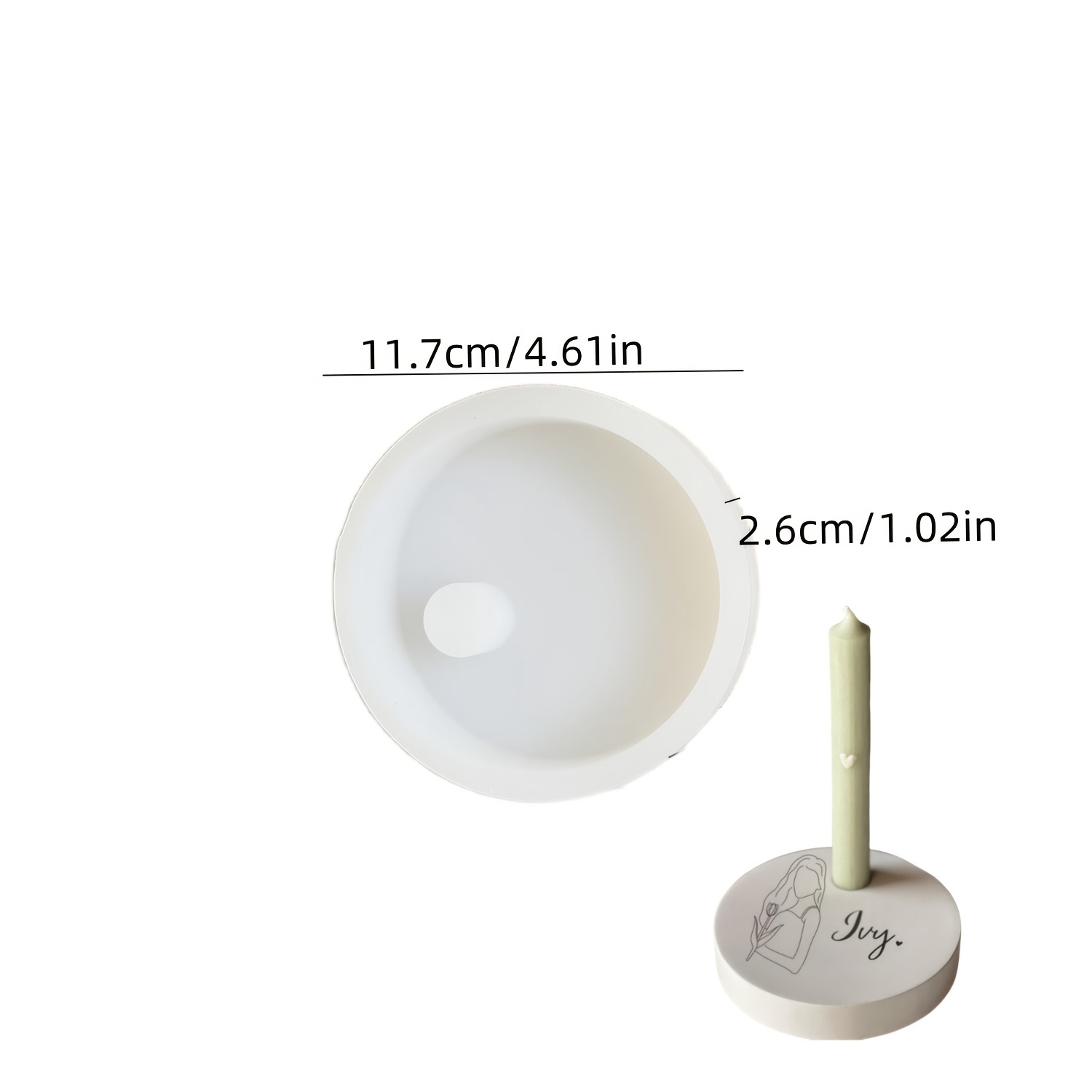 Image of 1pc Round Candle Holder Silicone Mold Diy Circle Graffiti Candlestick Epoxy Resin Molds Handmade Gypsum Plaster Concrete Cement Crafts Candle Container Mould Home Decor Making Supplies