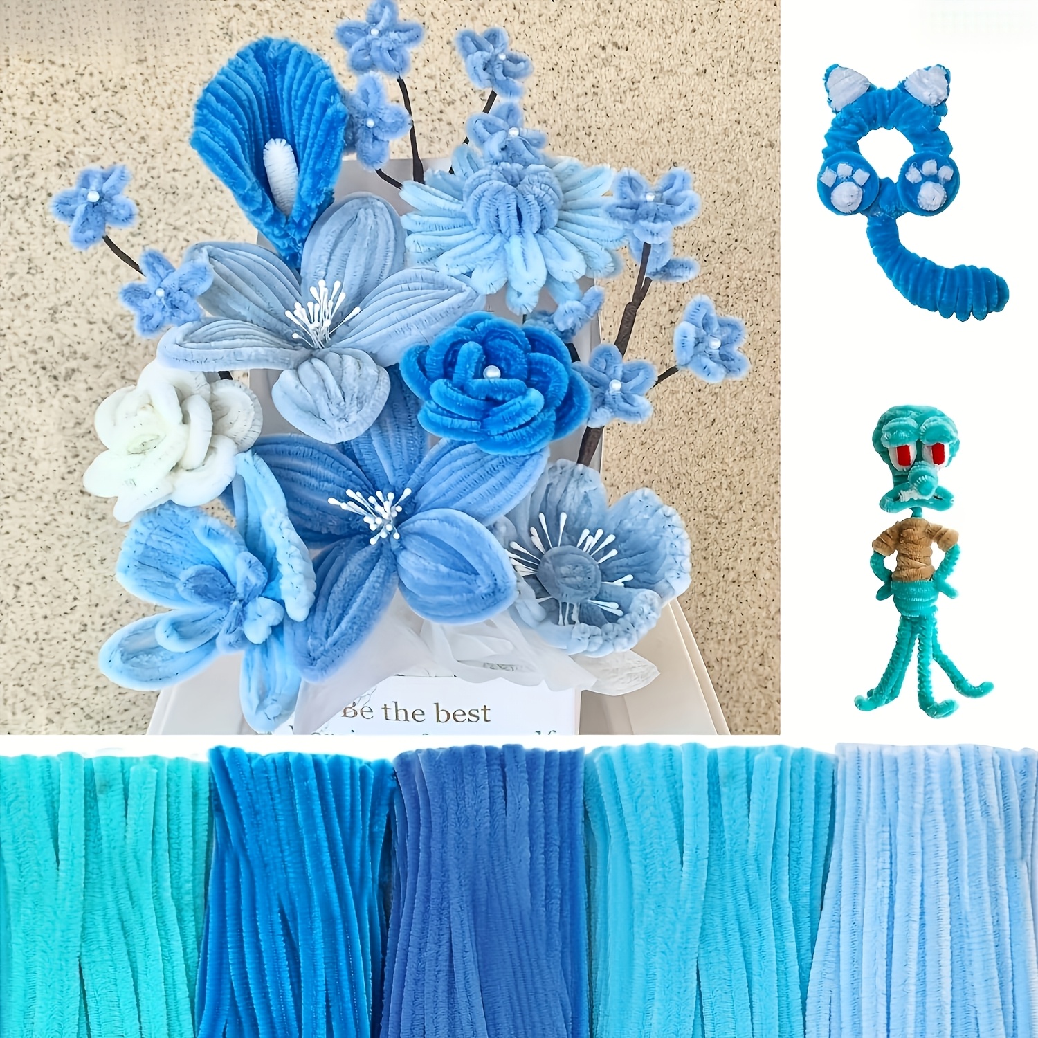 TEMU Blue Set - 258 Root Tubes, Thick Root Tubes, Ideal For Arts And Crafts, Making Animals, Flowers, And Holiday Ornaments, Suitable For Valentine's