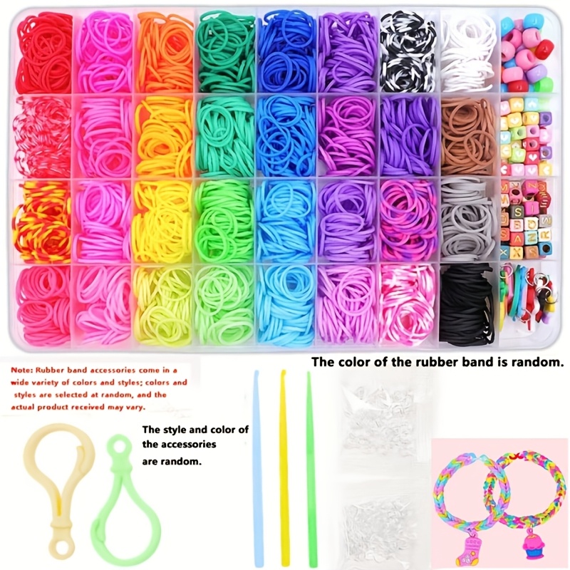 TEMU Kit de fabrication de bracelets à tisser 2700 pièces avec table à 36 grilles, convient pour les écoles, les fêtes d'anniversaire, les foires
