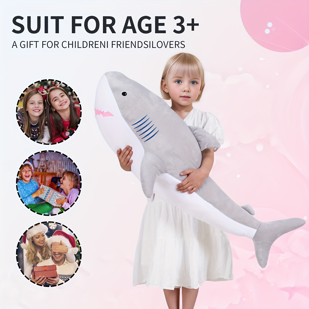 Giant Shark Stuffed Toy Cartoon Plush Animal Doll Kids Birthday Gifts –  FMOME TOYS