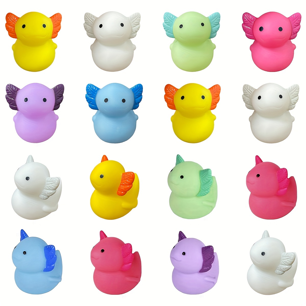 

6/12/24pcs Axolotl Rubber Ducks, Axolotle Theme Duckies, Classroom Prizes, Christmas Party Favors - Random Colors