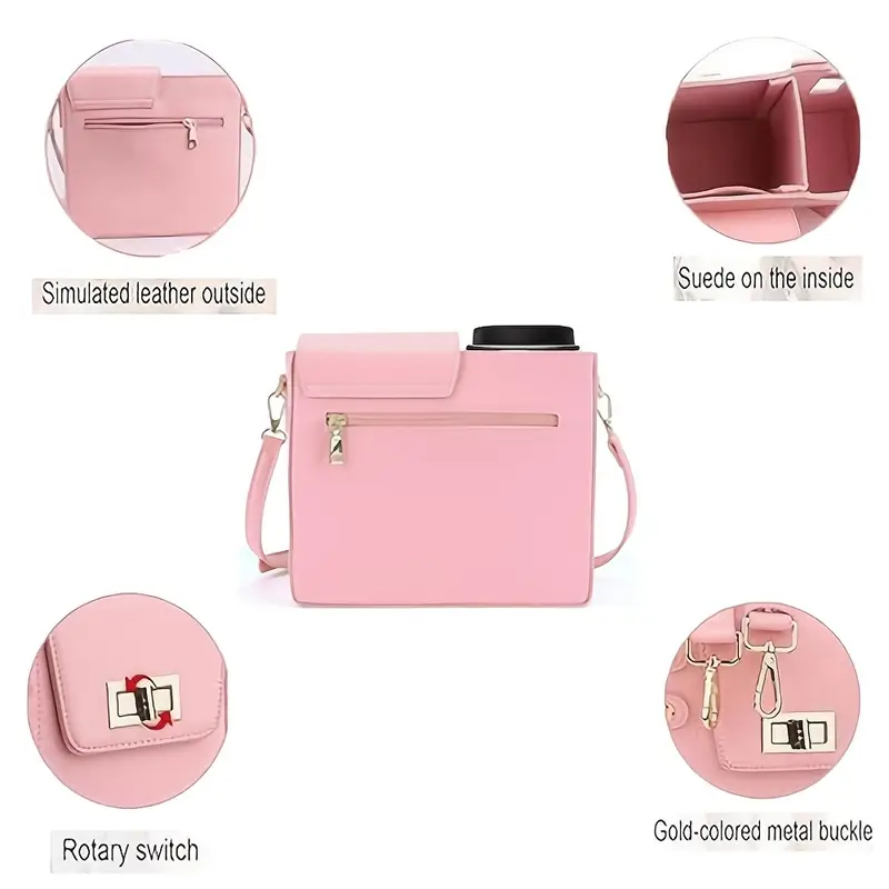 bolso, soporte para botella de agua, bolso con correa ajustable para de mujer. detalles 1